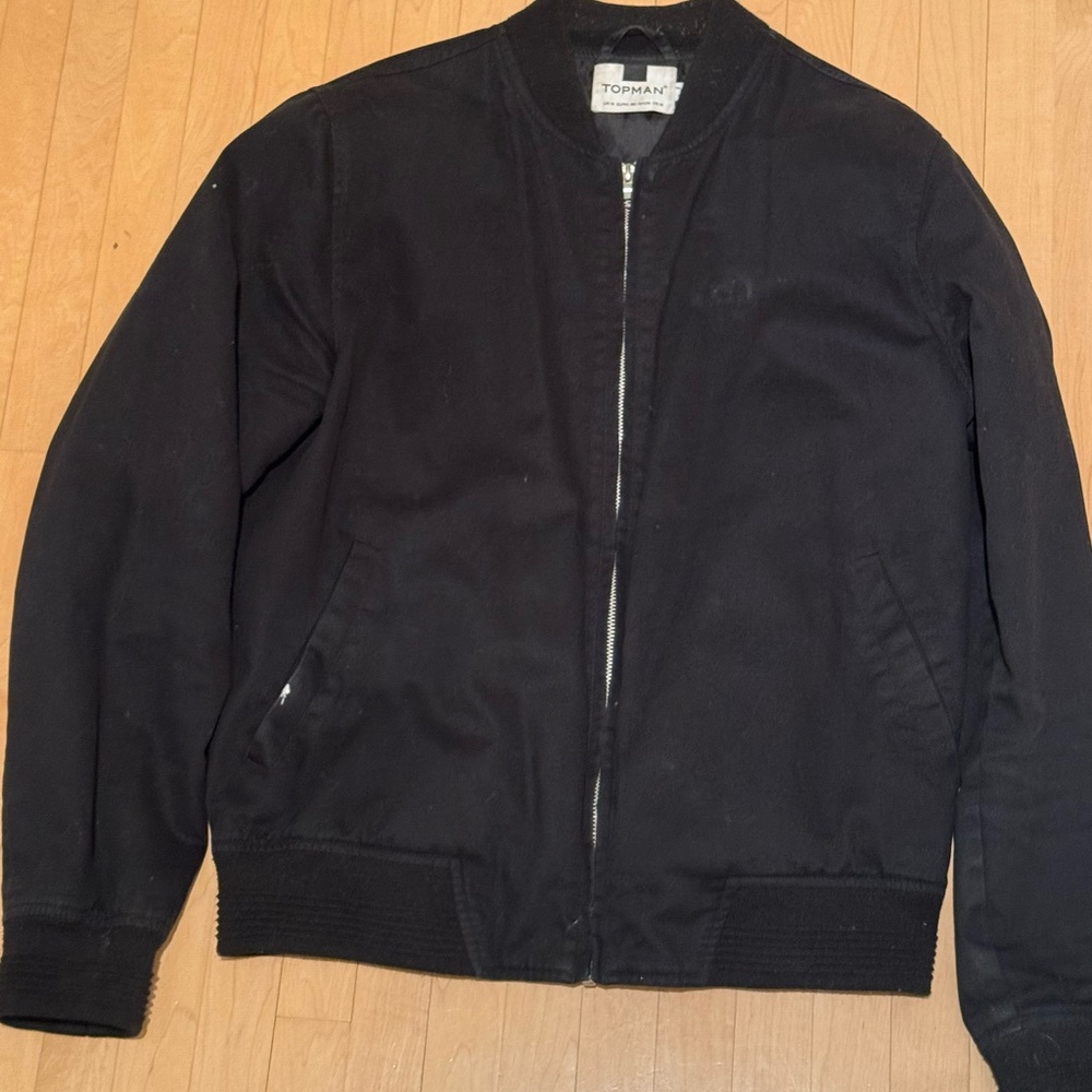 Topman Classic Black Bomber Jacket